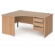 Harlow Panel End Ergonomic Desk with Three Drawer Pedestal